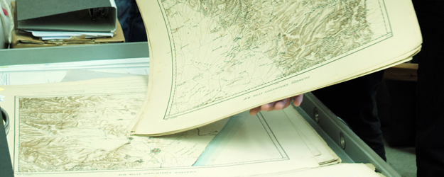 Together with doctoral candidate Ulrich Hofeditz, Zwickel has digitalized the maps and compared them with modern ones. (photo: Stefan F. Sämmer) Together with doctoral candidate Ulrich Hofeditz, Zwickel has digitalized the maps and compared them with modern ones. (photo: Stefan F. Sämmer)