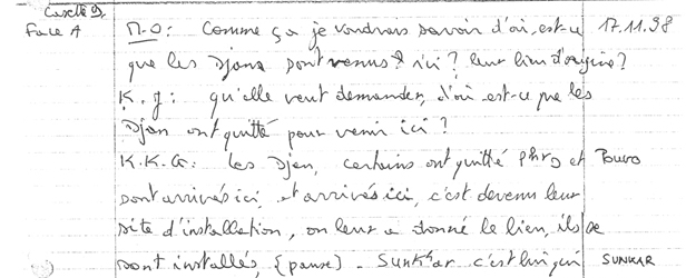 A page from an interview (photo: Carola Lentz) A page from an interview (photo: Carola Lentz)