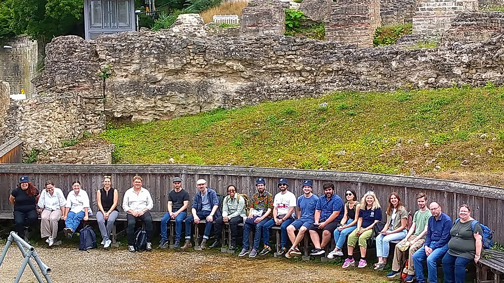 View image in original size The Roman Frontier Research Summer Workshop in July 2025 invited PhD students and postdocs from seven countries to Mainz and Frankfurt. Among other things, the group visited the Roman Theater in Mainz. (photo/©: Eva von Essen)