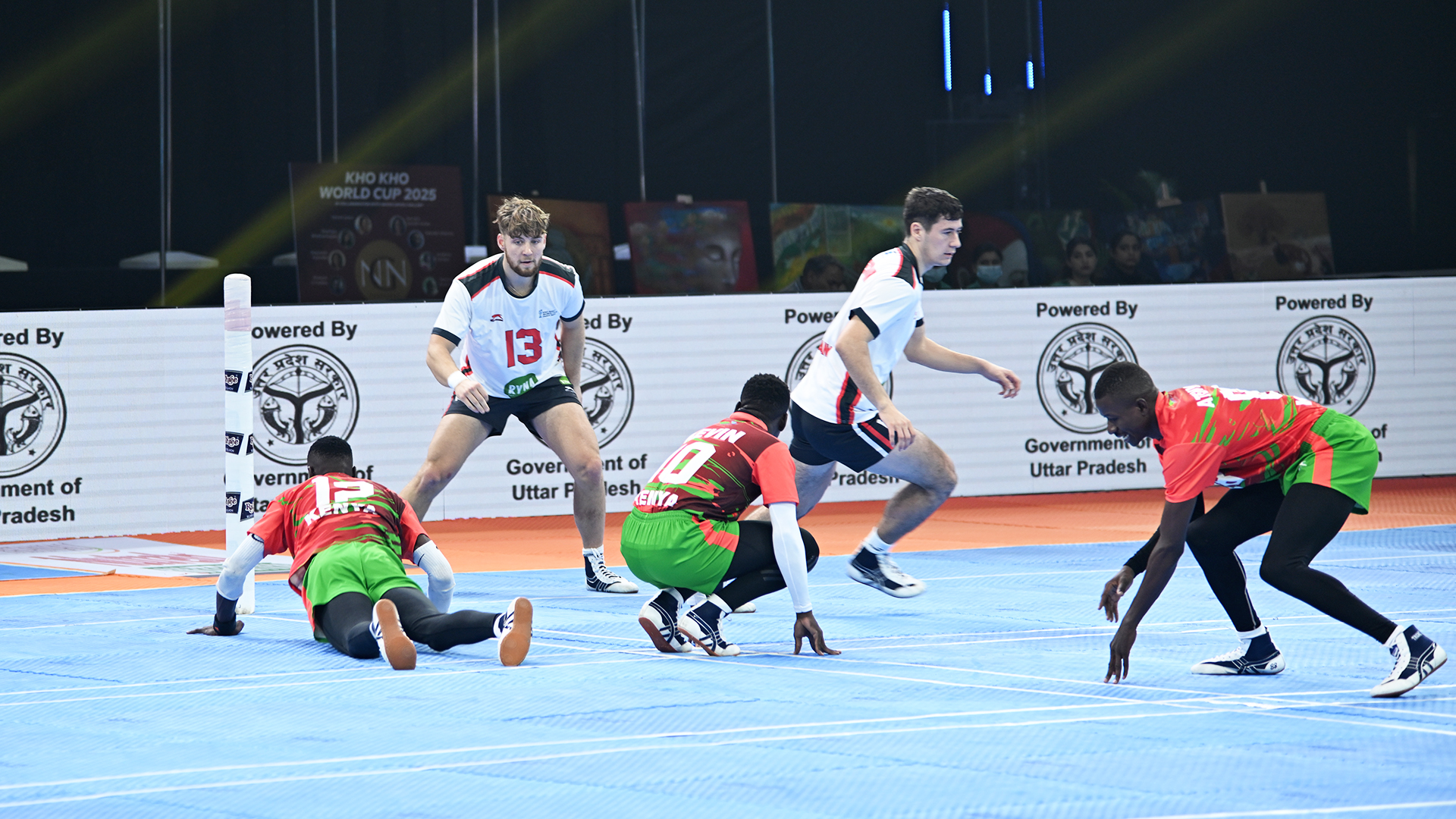 View image in original size Kho Kho is a traditional Indian field game and team sport and is particularly popular in South Asia. At the 2025 World Cup, the two JGU sports science students Niklas Gebhardt and Levin Weckenmann played for the German national team against opponents including Kenya. (photo/©: private)