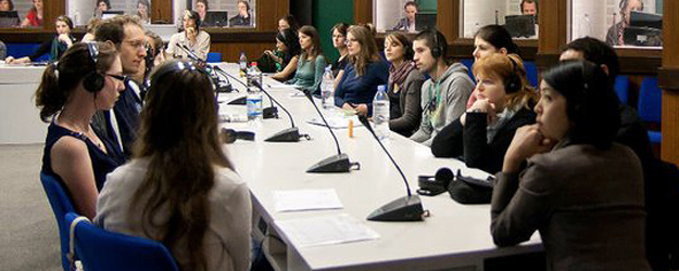 This room used to practice conference interpreting in a huge range of subject areas, universities all over the world use these recordings for their own training sessions. (photo: Peter Pulkowski)