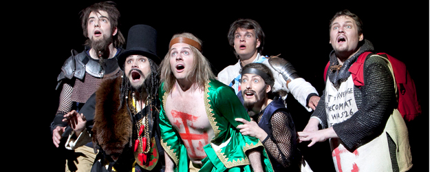 Students of the Mainz School of Music in Sandra Leupold's production of 'La Gerusalemme liberata' at the Mainz State Theater (photo: Martina Pipprich)